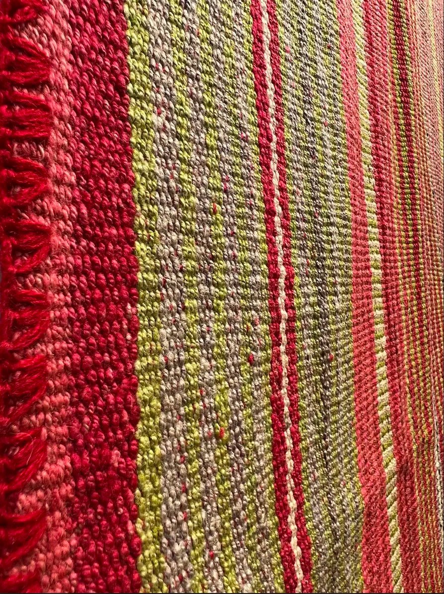 Peruvian Handwoven Wool Green and Pink Rug – Striped Pattern (184×148cm) - PeruvianCulturesPeruPeruvian Handwoven Wool Green and Pink Rug – Striped Pattern (184×148cm)RugsPeruvianCulturesPeruvianCulturesPeruF00066302.10