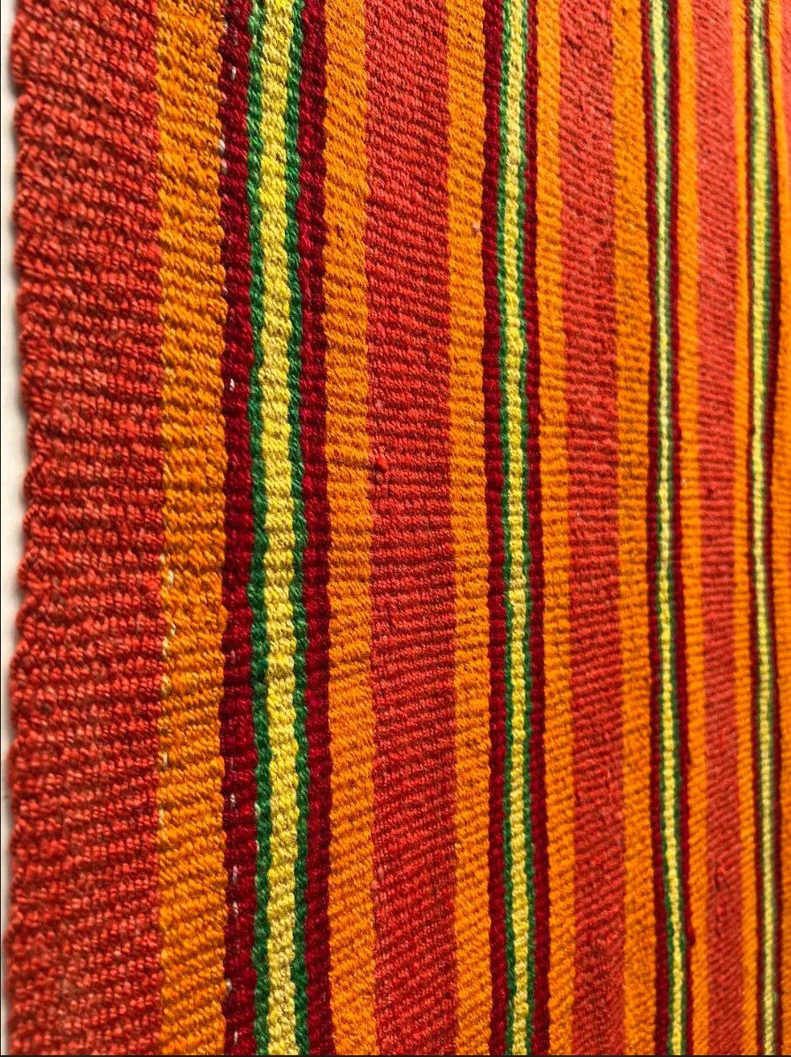 Peruvian Handwoven Wool Orange and Yellow Rug – Striped Pattern (163×166cm) - PeruvianCulturesPeruPeruvian Handwoven Wool Orange and Yellow Rug – Striped Pattern (163×166cm)RugsPeruvianCulturesPeruvianCulturesPeruF00056302.10