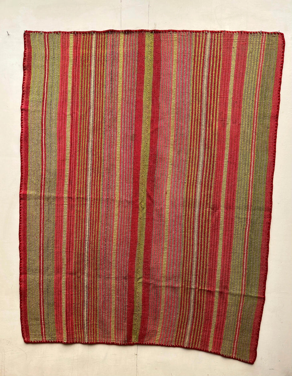 Peruvian Handwoven Wool Green and Pink Rug – Striped Pattern (184×148cm) - PeruvianCulturesPeruPeruvian Handwoven Wool Green and Pink Rug – Striped Pattern (184×148cm)RugsPeruvianCulturesPeruvianCulturesPeruF00066302.10