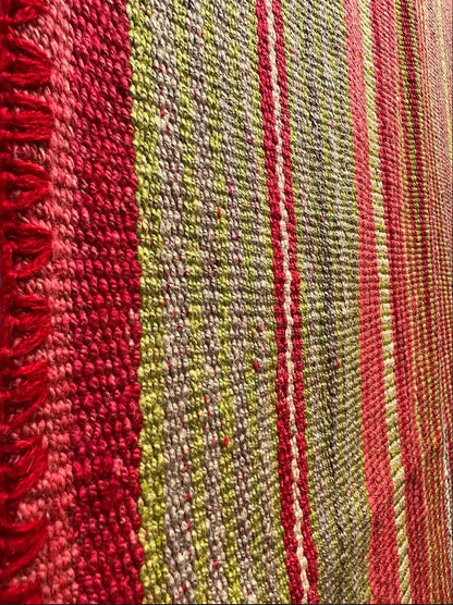 Peruvian Handwoven Wool Green and Pink Rug – Striped Pattern (184×148cm) - PeruvianCulturesPeruPeruvian Handwoven Wool Green and Pink Rug – Striped Pattern (184×148cm)RugsPeruvianCulturesPeruvianCulturesPeruF00066302.10