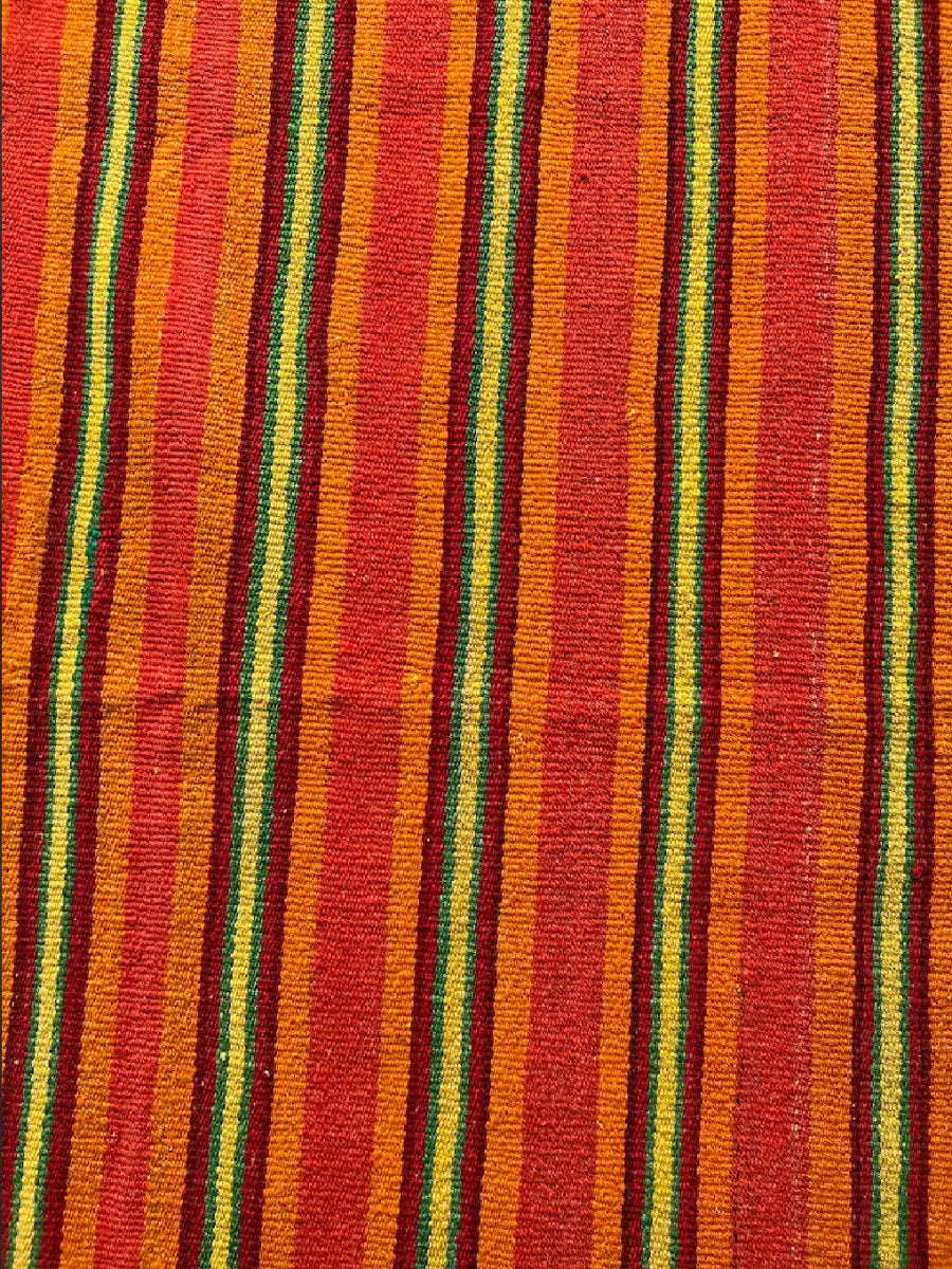 Peruvian Handwoven Wool Orange and Yellow Rug – Striped Pattern (163×166cm) - PeruvianCulturesPeruPeruvian Handwoven Wool Orange and Yellow Rug – Striped Pattern (163×166cm)RugsPeruvianCulturesPeruvianCulturesPeruF00056302.10