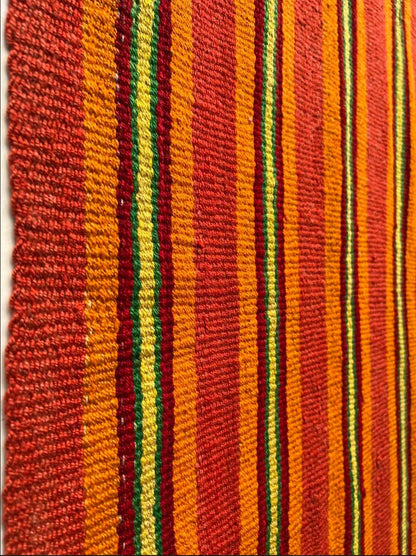 Peruvian Handwoven Wool Orange and Yellow Rug – Striped Pattern (163×166cm) - PeruvianCulturesPeruPeruvian Handwoven Wool Orange and Yellow Rug – Striped Pattern (163×166cm)RugsPeruvianCulturesPeruvianCulturesPeruF00056302.10